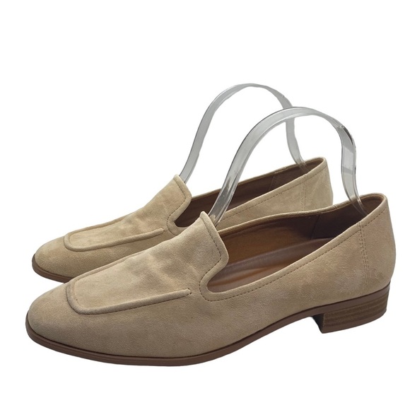 Franco Sarto Shoes - Franco Sarto Clarise Loafers Size 8.5 Beige Suede Leather Slip On Shoes Comfort